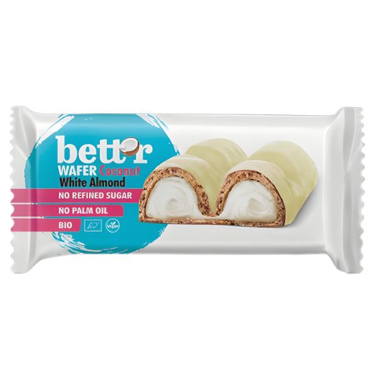 Μπάρα - Γκοφρέτα με γέμιση καρύδα και λευκό αμύγδαλο (33γρ)