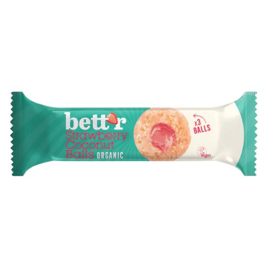 Φρουτένιες Μπάλες με Γέμιση Καρύδας & Φράουλας (3x15) (45γρ)