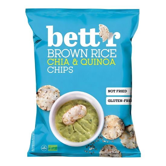 Tσιπς Kαφέ Ρυζιού με Chia και Kινόα Χωρίς Γλουτένη (60γρ)