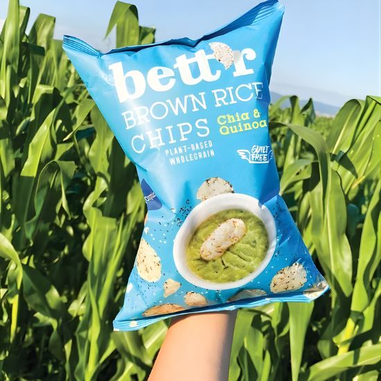 Tσιπς Kαφέ Ρυζιού με Chia και Kινόα Χωρίς Γλουτένη (60γρ)