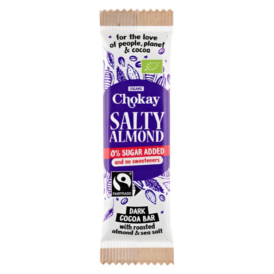 Μαύρη Σοκολάτα με Αλατισμένα Αμύγδαλα 'Salty Almond' Χωρίς Γλουτένη & Χωρίς Ζάχαρη (30γρ)