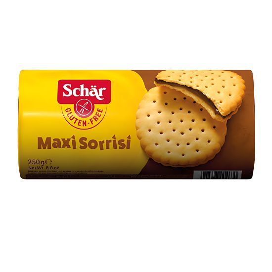 Μπισκότα 'Maxi Sorrisi' με γέμιση Κακάο Χωρίς Γλουτένη (250γρ)