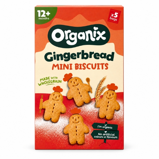 Πολυσυσκευασία Μπισκότα Ολικής Mini Gingerbread +12μ (5x20γρ)