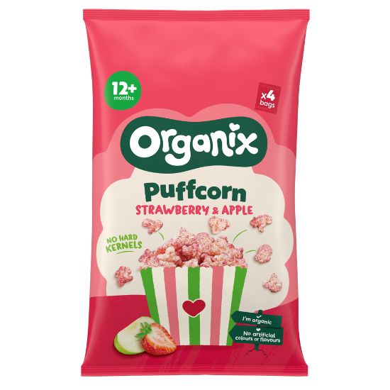 Πολυσυσκευασία Pop Corn 'Strawberry & Apple Puffcorn' +12μ (4x10γρ)