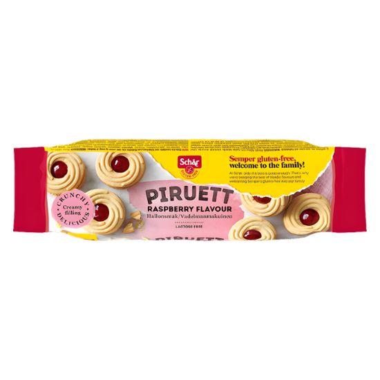 Μπισκότα 'Piruett' με γέμιση Σμέουρο Χωρίς Γλουτένη (110γρ) 