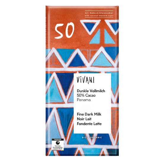Σοκολάτα Γάλακτος 50% με κακάο Παναμά & ζάχαρη από άνθη καρύδας (80γρ)