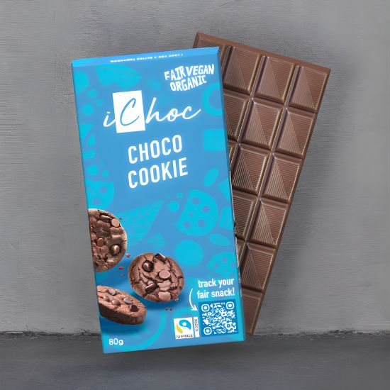 Vegan Σοκολάτα iChoc 'Μπισκότο με Κακάο' (80γρ)
