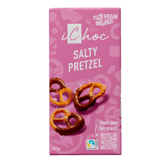 Vegan Σοκολάτα iChoc 'Αλατισμένο Πρέτσελ' (80γρ)