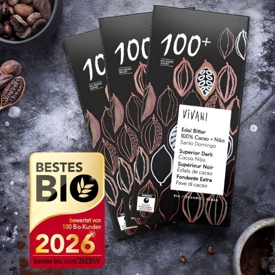 Μαύρη Σοκολάτα με 100% Κακάο & Κομμάτια Κακάο (80γρ)