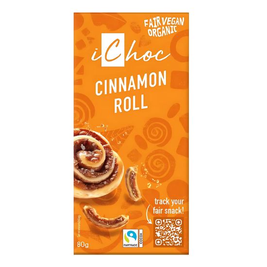 Vegan Σοκολάτα iChoc με Γέμιση Cinnamon Roll (80γρ)