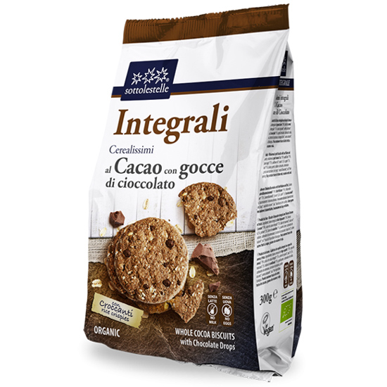 Vegan Μπισκότα Κακάο 'Cerealissimi' με Κρισπ Ρυζιού & Κομμάτια Σοκολάτας (300γρ)