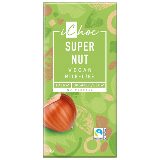 Vegan Σοκολάτα iChoc με Φουντούκια 'Super Nut' (80γρ)