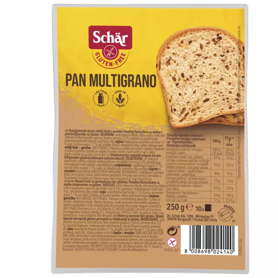 Ψωμί Πολύσπορο Pan Multigrano χωρίς γλουτένη σε φέτες (250γρ)