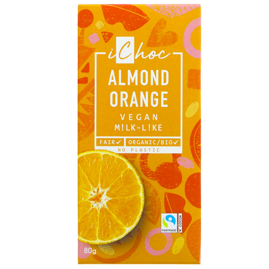 Vegan Chocolate iChoc 'Almond & Orange' (80gr)